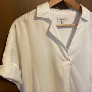 Madewell White Button Back Top